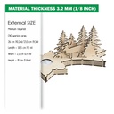 DXF, SVG files for laser Wooden Bethlehem star, Tealight candle holder, Glowforge, Material thickness 1/8 inch (3.2 mm)