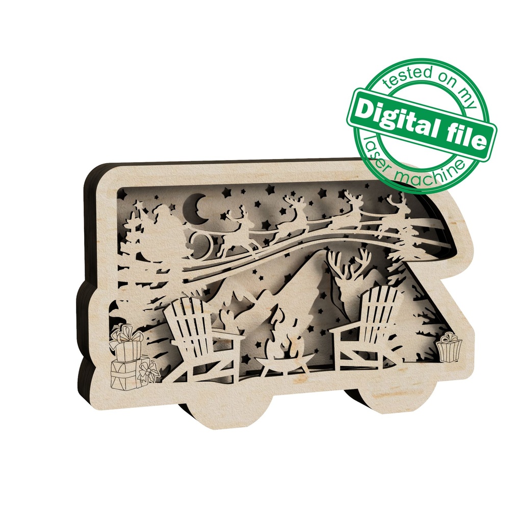 DXF, SVG files for laser Light Box alcove motorhome Seasons, interchangeable panel, Glowforge, Multi-Layered Ornament pattern, Shadowbox