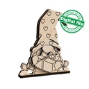 SVG, DXF Laser cut files, 4 St. Valentine's gnomes Cutout, Shape, Paint by Line,Glowforge, Individual Arm Add-Ons, 1/8 inch (3.2 mm)