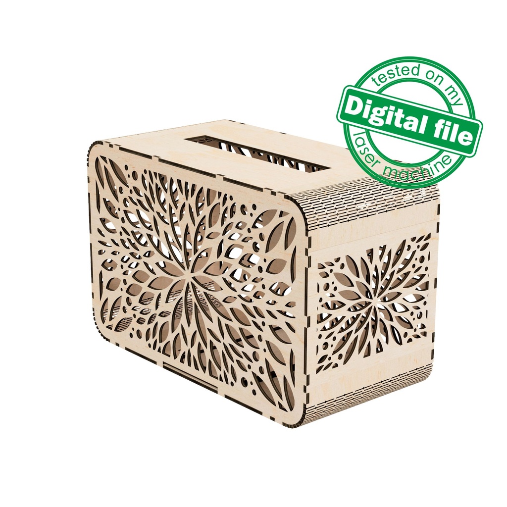 DXF, SVG files for laser Wedding card box, money box, Engagement Card Box, openwork, carved, leaves, Glowforge, Material 1/8'' (3.2 mm)