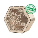 DXF, SVG files for laser Personalized Wedding card box, Box for Wedding Reception, Polygon money box, Glowforge, Matherial 1/8 inch (3.2 mm) (copy)