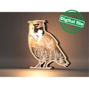 DXF, SVG files for laser Light Box Owl,forest,mountains, glowing moon,eagles, Multi-Layered Ornament pattern, Shadowbox. 2 Different designs