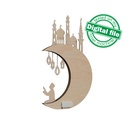 DXF, SVG files for laser Light-Up Crescent moon, Islamic Lightbox, Ramadan Shadow Box, Eid Mubarak, Multi Layered Ornament, Muslim, mosque