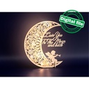 DXF, SVG files for laser Light-Up Crescent moon, Islamic Lightbox, Ramadan Shadow Box, Eid Mubarak, Multi Layered Ornament, Muslim, mosque (copy) (copy)