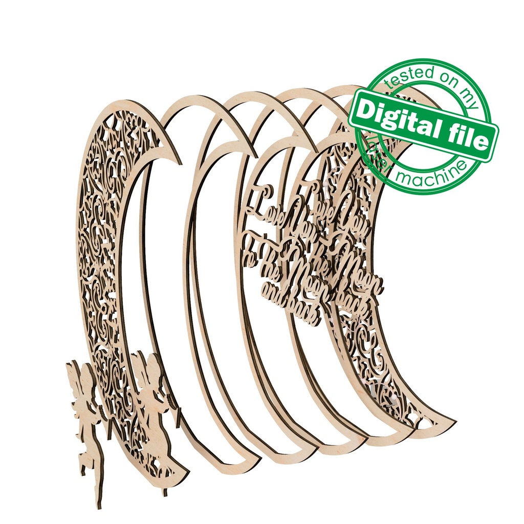 DXF, SVG files for laser Crescent Moon, Love you to the moon and back ...