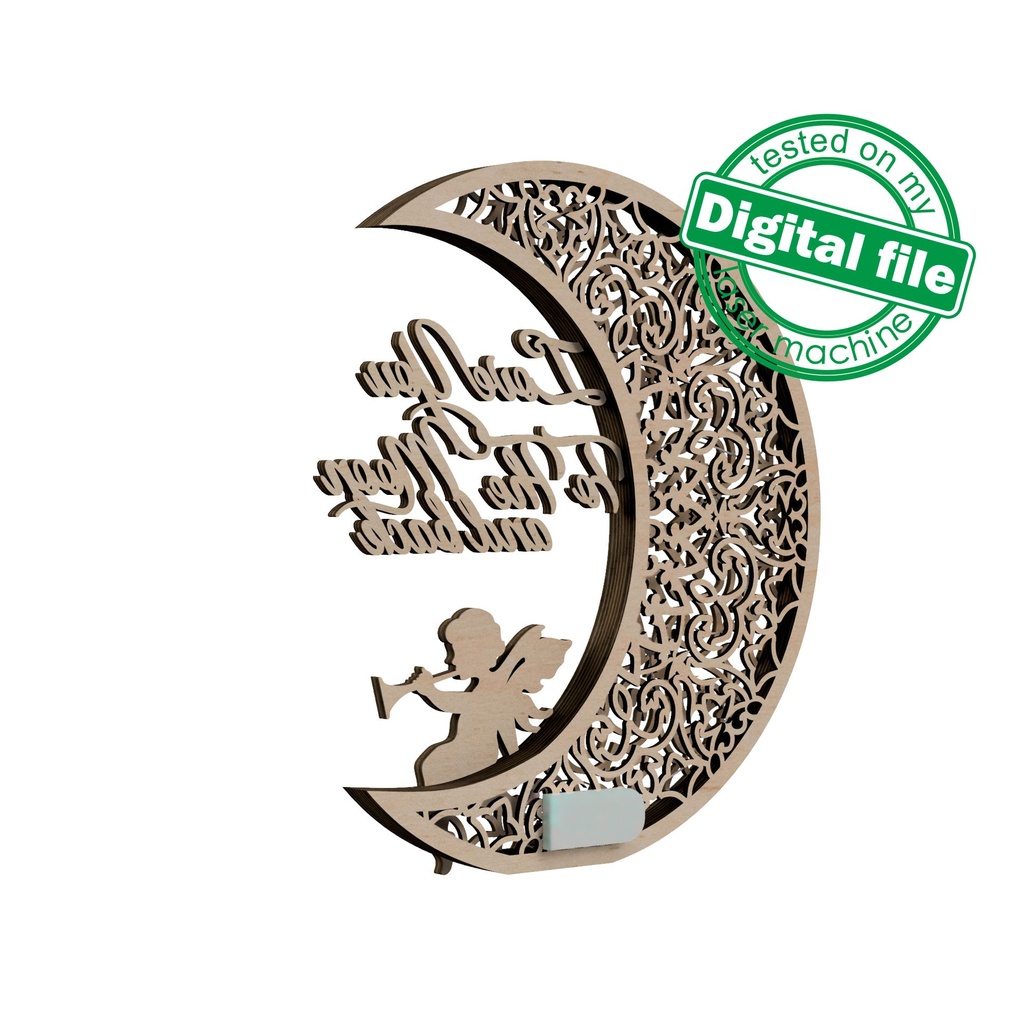 DXF, SVG files for laser Crescent Moon, Love you to the moon and back ...