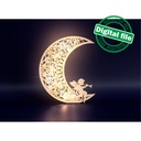 DXF, SVG files for laser Light-Up Crescent moon, Islamic Lightbox, Ramadan Shadow Box, Eid Mubarak, Multi Layered Ornament, Muslim, mosque (copy) (copy)