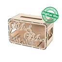 DXF, SVG files for laser Wedding card box, money box, Engagement Card Box, openwork, carved, leaves, Glowforge, Material 1/8'' (3.2 mm) (copy)