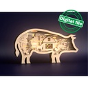 DXF, SVG files for cutting Light Box Farm life, Pig, turkey, duck, cat, sheep, horse, tractor, farmhouse, Glowforge laser, Silhouette,Cricut