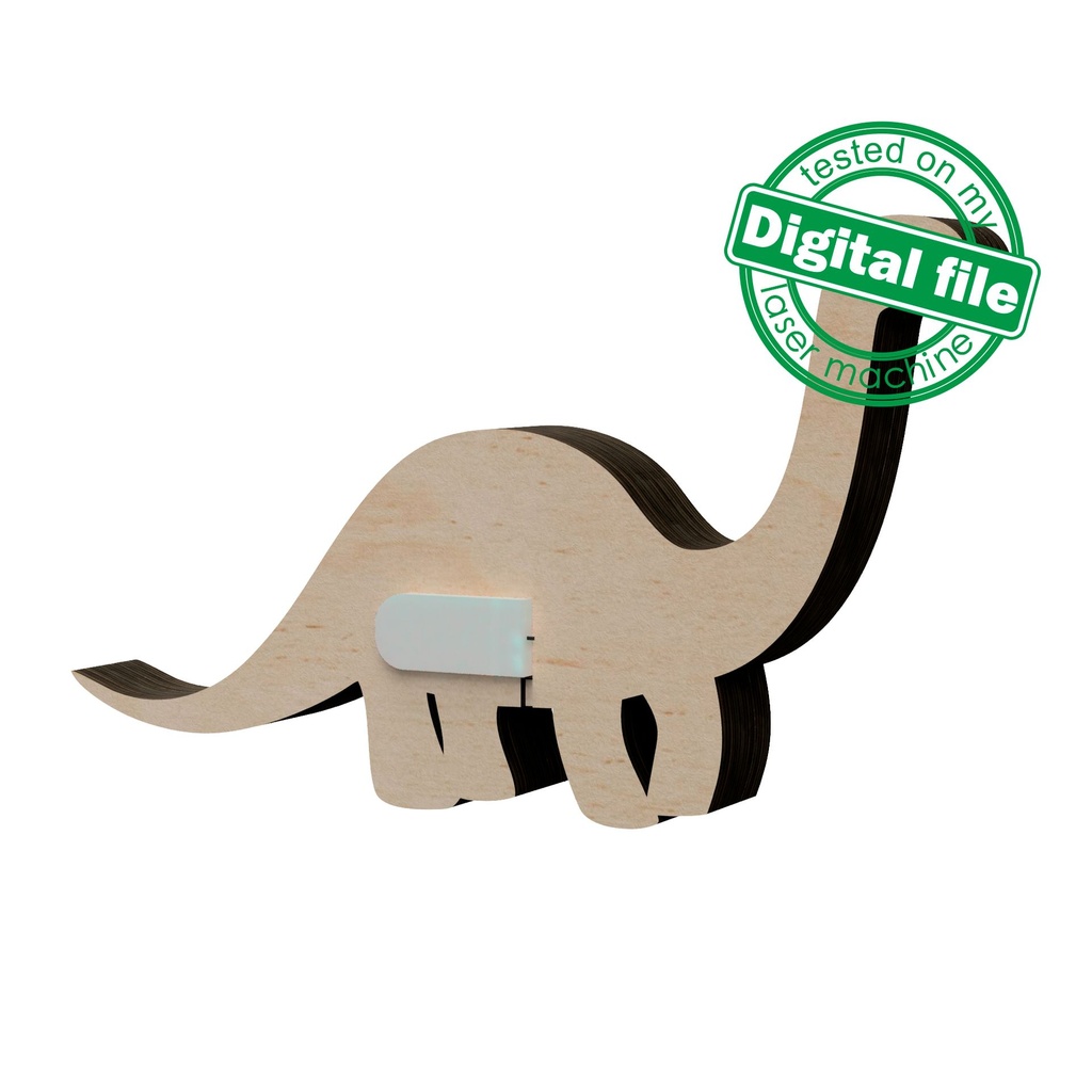 DXF, SVG files for laser Light Box Dinosaur, Personalized Nursery Decor, Baby Shower, Animal Multi-Layered Ornament pattern, Shadowbox