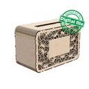 DXF, SVG files for laser Wedding card box, money box, Engagement Card Box, openwork, carved, leaves, Glowforge, Material 1/8'' (3.2 mm) (copy)