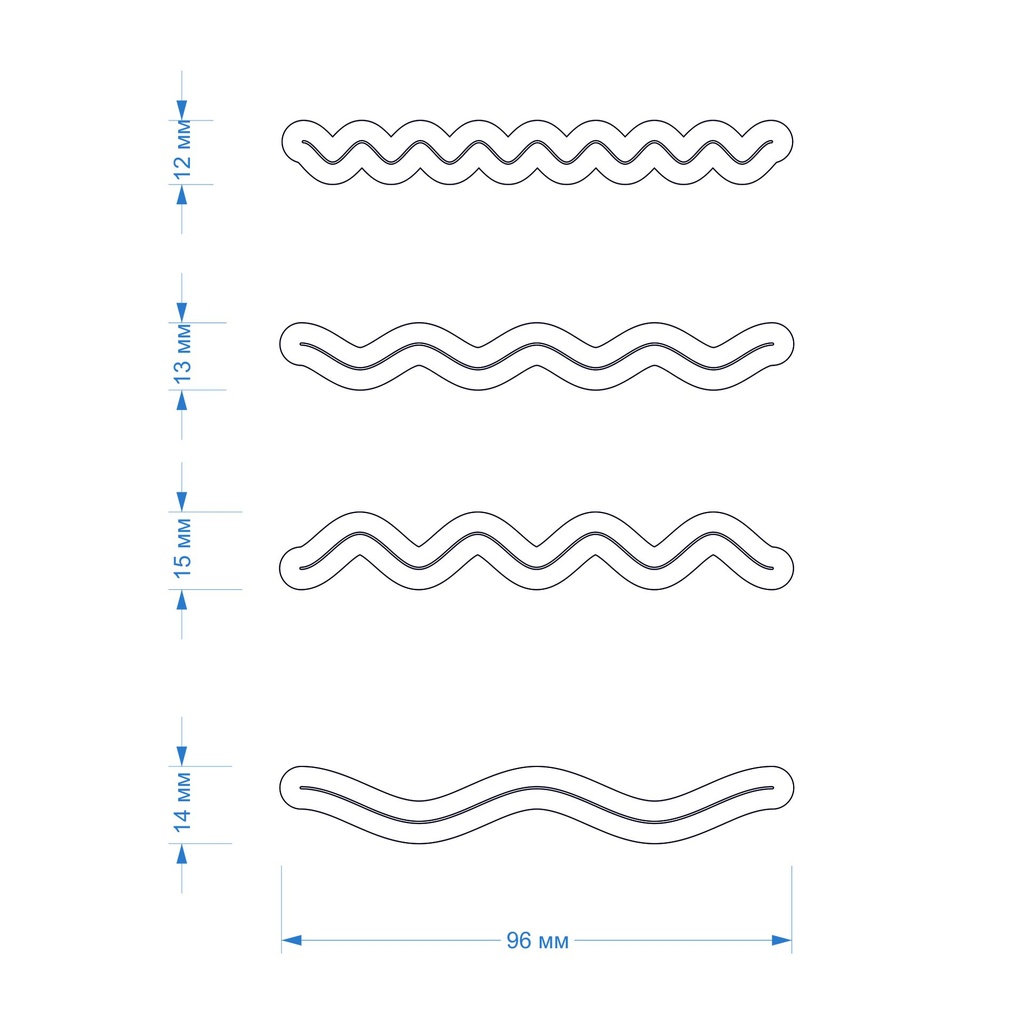 Wave cutter, simple form, Digital STL File For 3D Printing, Polymer Clay Cutter, Bridesmaid Gift, St Valentine, 4 designs