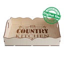 DXF files for laser Tray Country Kitchen, Candy bar decor, svg Files, Glowforge, Two different material thickness 3.2 / 6.4 mm