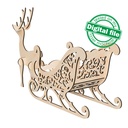 DXF, SVG files for laser Christmas Sleigh and Reindeer, Mantel decor, Gift box,Glowforge, Xtool, Material 1/8'' (3.2 mm)