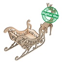 DXF, SVG files for laser Christmas Sleigh and Reindeer, Mantel decor, Gift box,Glowforge, Xtool, Material 1/8'' (3.2 mm)