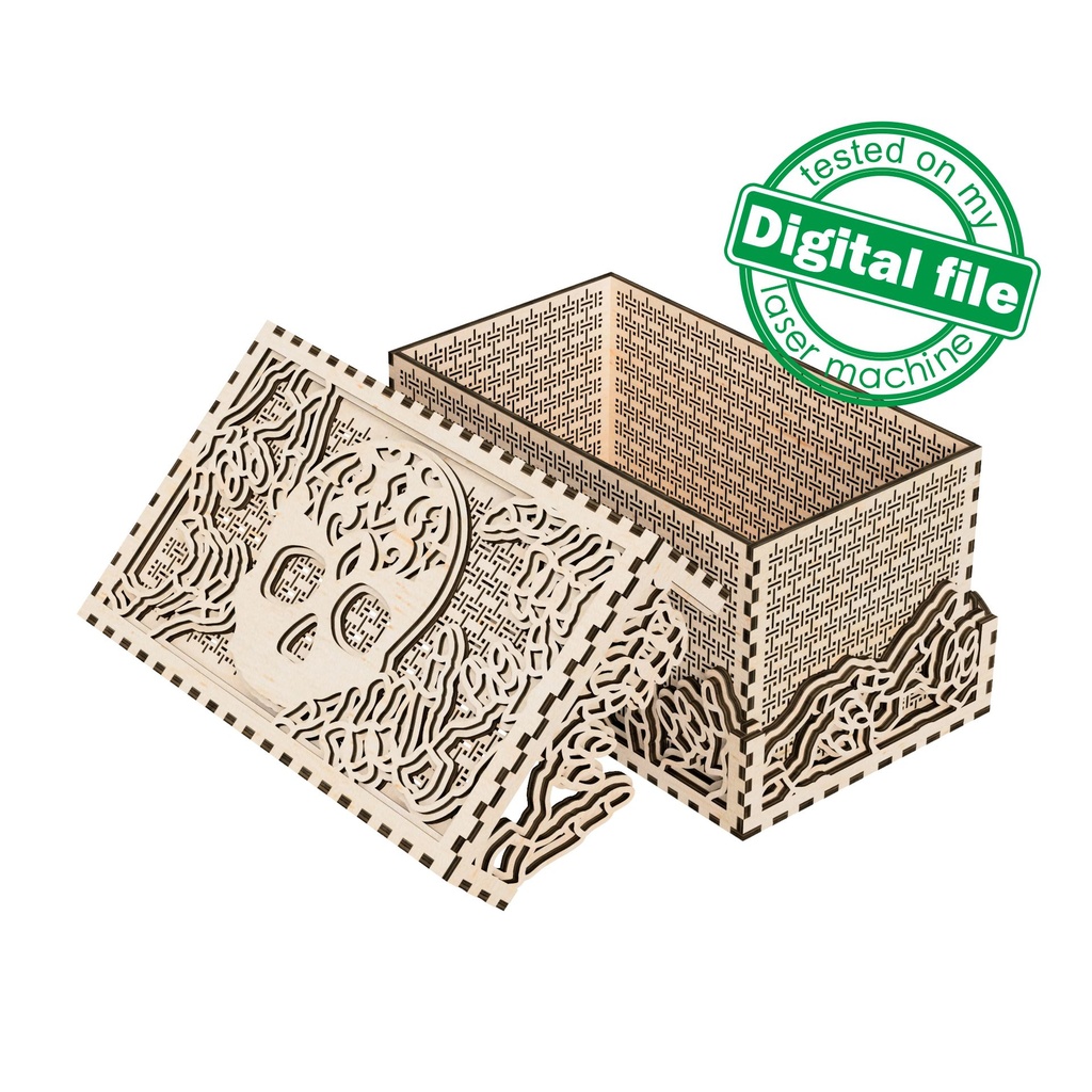 DXF, SVG files for laser Box Sceleton, Vector projects, Glowforge, Material thickness 1/8 inch (3.2 mm)