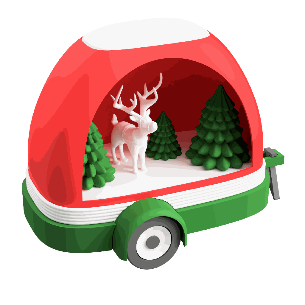 Christmas camper, Digital STL File For 3D Printing