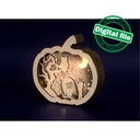 DXF, SVG files for laser Light-Up Halloween Ornament, gravestone, zombie, scary tree, owl, moon is bleeding, Glowforge,Xtool,Layered pattern