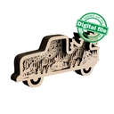 DXF, SVG files for laser Light-UP Christmas retro Truck, Winter Village, Flying Reindeer, Santa Claus, Layered wooden light box, Shadow box