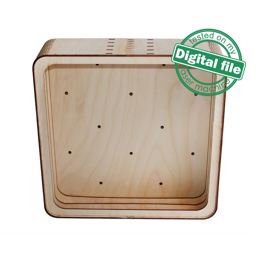 DIY Lightbox, Shadow Box, Two different sizes DXF, SVG files for laser, Template, Glowforge, Material thickness 1/8 inch (3.2 mm)