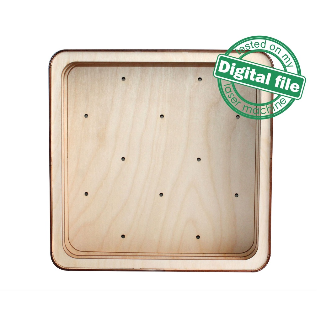 DIY Lightbox, Shadow Box, Two different sizes DXF, SVG files for laser, Template, Glowforge, Material thickness 1/8 inch (3.2 mm)