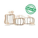 DXF, SVG files for laser Wooden Pumpkin Lanterns, Fall Decoration, Harvest 3D Puzzle, 3 Different Design, Crows, Halloween, Thanksgiving Day
