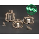 DXF, SVG files for laser Wooden Pumpkin Lanterns, Fall Decoration, Harvest 3D Puzzle, 3 Different Design, Crows, Halloween, Thanksgiving Day