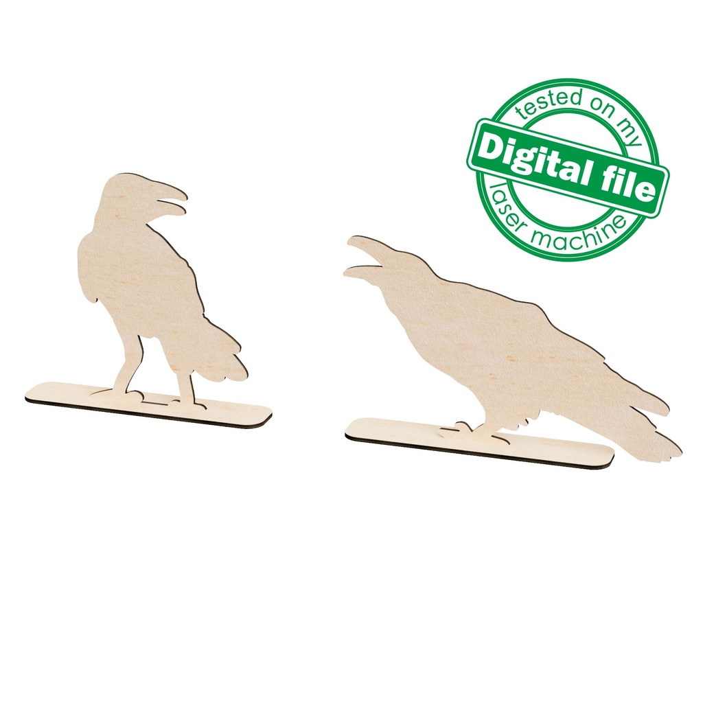 DXF, SVG files for laser Wooden Pumpkin Lanterns, Fall Decoration, Harvest 3D Puzzle, 3 Different Design, Crows, Halloween, Thanksgiving Day