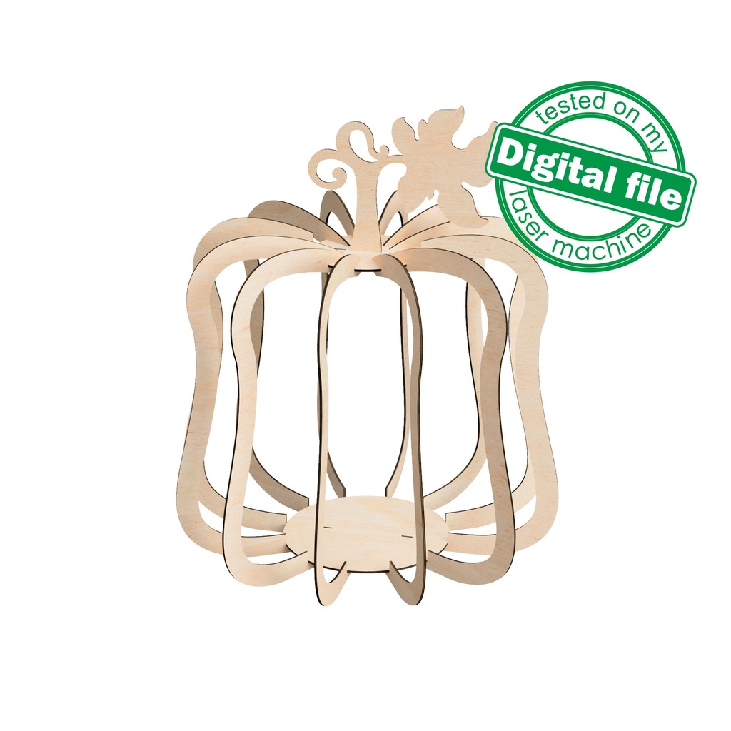 DXF, SVG files for laser Wooden Pumpkin Lanterns, Fall Decoration, Harvest 3D Puzzle, 3 Different Design, Crows, Halloween, Thanksgiving Day