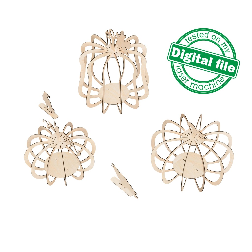 DXF, SVG files for laser Wooden Pumpkin Lanterns, Fall Decoration, Harvest 3D Puzzle, 3 Different Design, Crows, Halloween, Thanksgiving Day