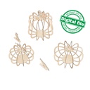 DXF, SVG files for laser Wooden Pumpkin Lanterns, Fall Decoration, Harvest 3D Puzzle, 3 Different Design, Crows, Halloween, Thanksgiving Day