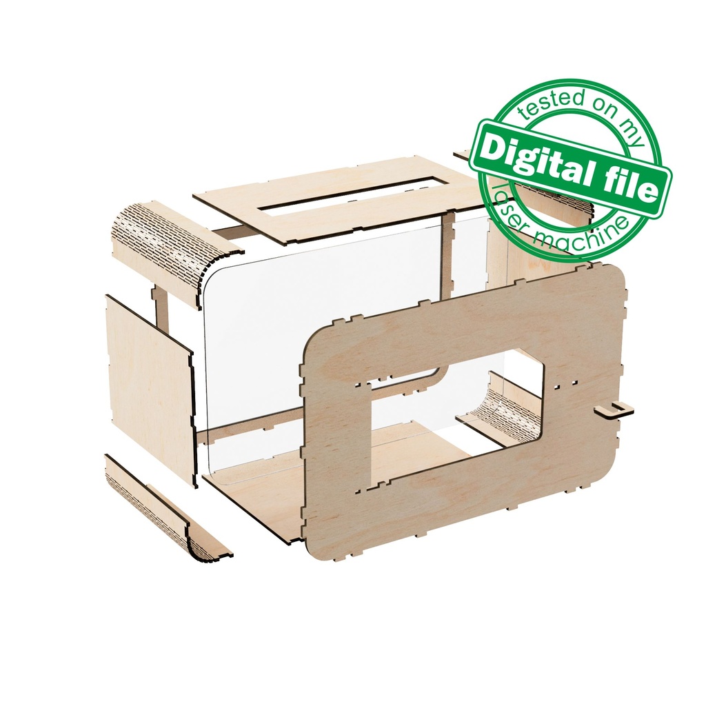 DXF, SVG files for laser Wedding card box, money box, Engagement Card Box, Wedding Decor, Piggy bank, door and lock, Material 1/8'' (3 mm)