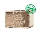 DXF, SVG files for laser Wedding card box, money box, Engagement Card Box, Wedding Decor, Piggy bank, door and lock, Material 1/8'' (3 mm)