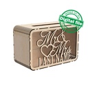 DXF, SVG files for laser Wedding card box, money box, Engagement Card Box, Wedding Decor, Piggy bank, door and lock, Material 1/8'' (3 mm)
