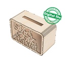 DXF, SVG files for laser Wedding card box, money box, Engagement Card Box, Wedding Decor, Piggy bank, door and lock, Material 1/8'' (3 mm)
