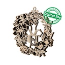 DXF, SVG files for laser Layered Wreath, Religious Easter, Spring Decor, Cross, Lilies, Rosehip Flowers, Door sign,material of any thickness