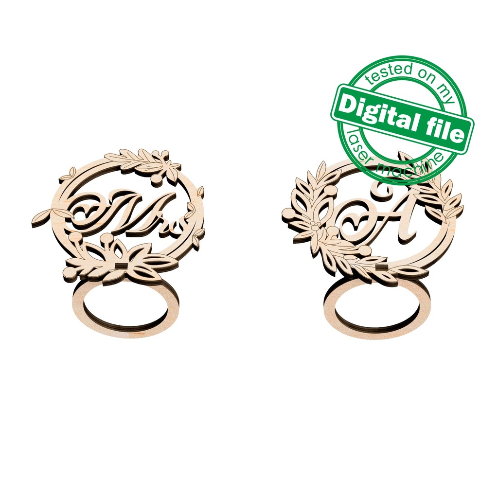 6 designs Napkin rings Svg Dxf Pdf Ai Cdr Formats, Laser Cut, Engraving, table setting, Valentine's day, Wedding decor, floral,leaves wreath