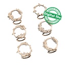 6 designs Napkin rings Svg Dxf Pdf Ai Cdr Formats, Laser Cut, Engraving, table setting, Valentine's day, Wedding decor, floral,leaves wreath