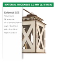 DXF, SVG files for laser Candle lantern with movable handle and opening door, Vector projects, Glowforge, Material thickness 1/8 inch (3.2 mm)