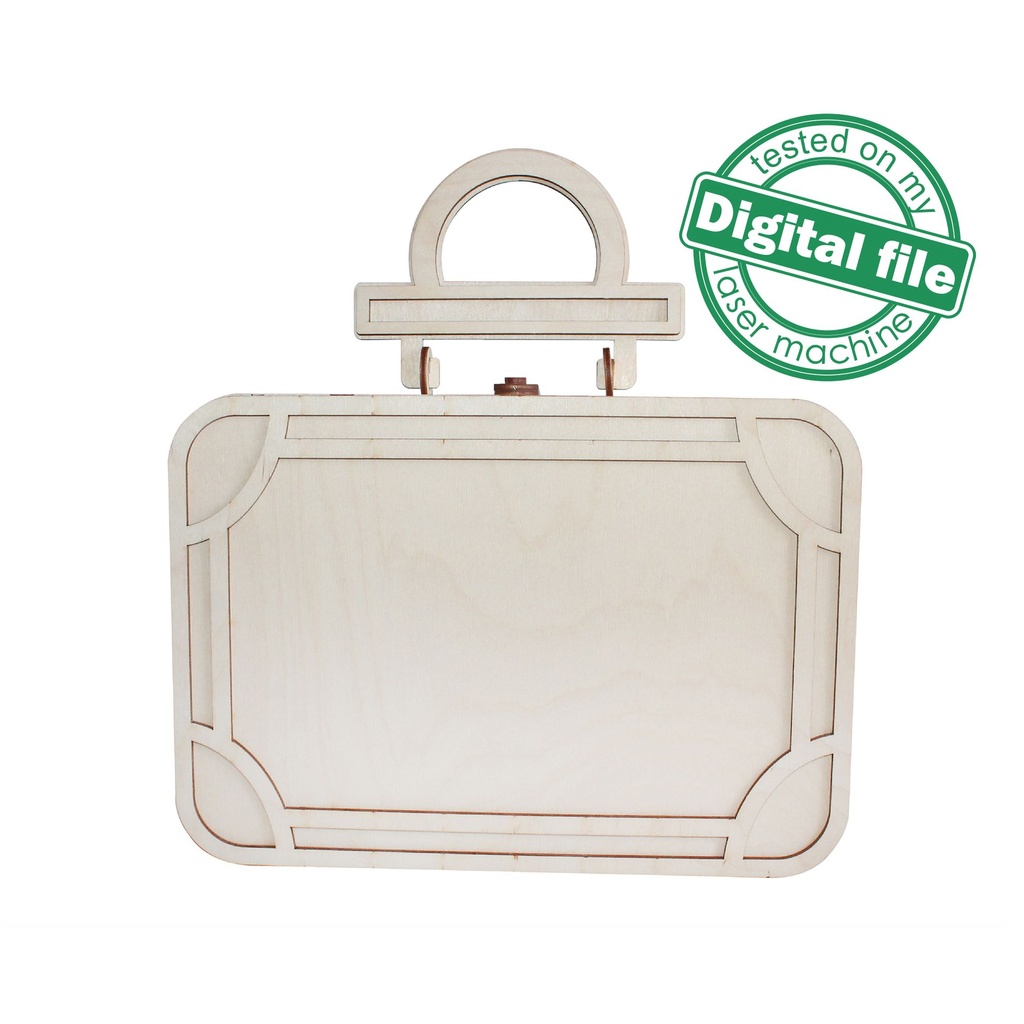 DXF, SVG files for laser Retro Wooden Suitcase, Vintage Handmade clutch, flexible plywood, Living hinge, Glowforge, Material 1/8'' (3.2 mm)
