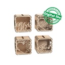DXF, SVG files for laser Wedding card box, money box, Engagement Card Box, Wedding Decor, Piggy bank, door and lock, Material 1/8'' (3.2 mm)