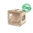 DXF, SVG files for laser Wedding card box, money box, Engagement Card Box, Wedding Decor, Piggy bank, door and lock, Material 1/8'' (3.2 mm)