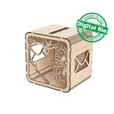 DXF, SVG files for laser Wedding card box, money box, Engagement Card Box, Wedding Decor, Piggy bank, door and lock, Material 1/8'' (3.2 mm)