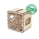 DXF, SVG files for laser Wedding card box, money box, Engagement Card Box, Wedding Decor, Piggy bank, door and lock, Material 1/8'' (3.2 mm)