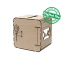 DXF, SVG files for laser Wedding card box, money box, Engagement Card Box, Wedding Decor, Piggy bank, door and lock, Material 1/8'' (3.2 mm)
