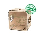 DXF, SVG files for laser Wedding card box, money box, Engagement Card Box, Wedding Decor, Piggy bank, door and lock, Material 1/8'' (3.2 mm)