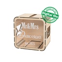 DXF, SVG files for laser Wedding card box, money box, Engagement Card Box, Wedding Decor, Piggy bank, door and lock, Material 1/8'' (3.2 mm)