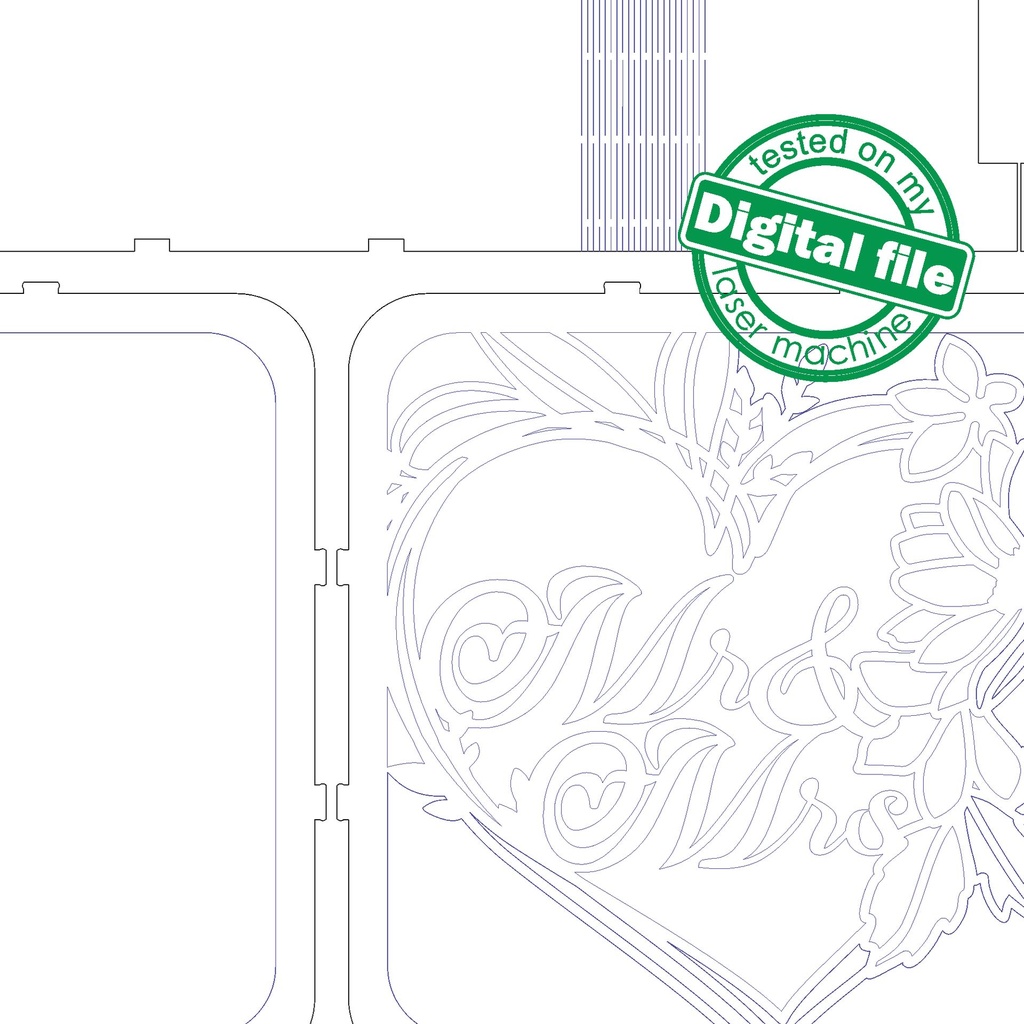 DXF, SVG files for laser Wedding card box, money box, Engagement Card Box, Wedding Decor, Piggy bank, door and lock, Material 1/8'' (3.2 mm)