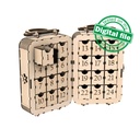 DXF, SVG file for laser Advent calendar Vintage Suitcase, Christmas bell with bow, snowflakes, holly night, poinsettia Plywood or MDF 3.2 mm