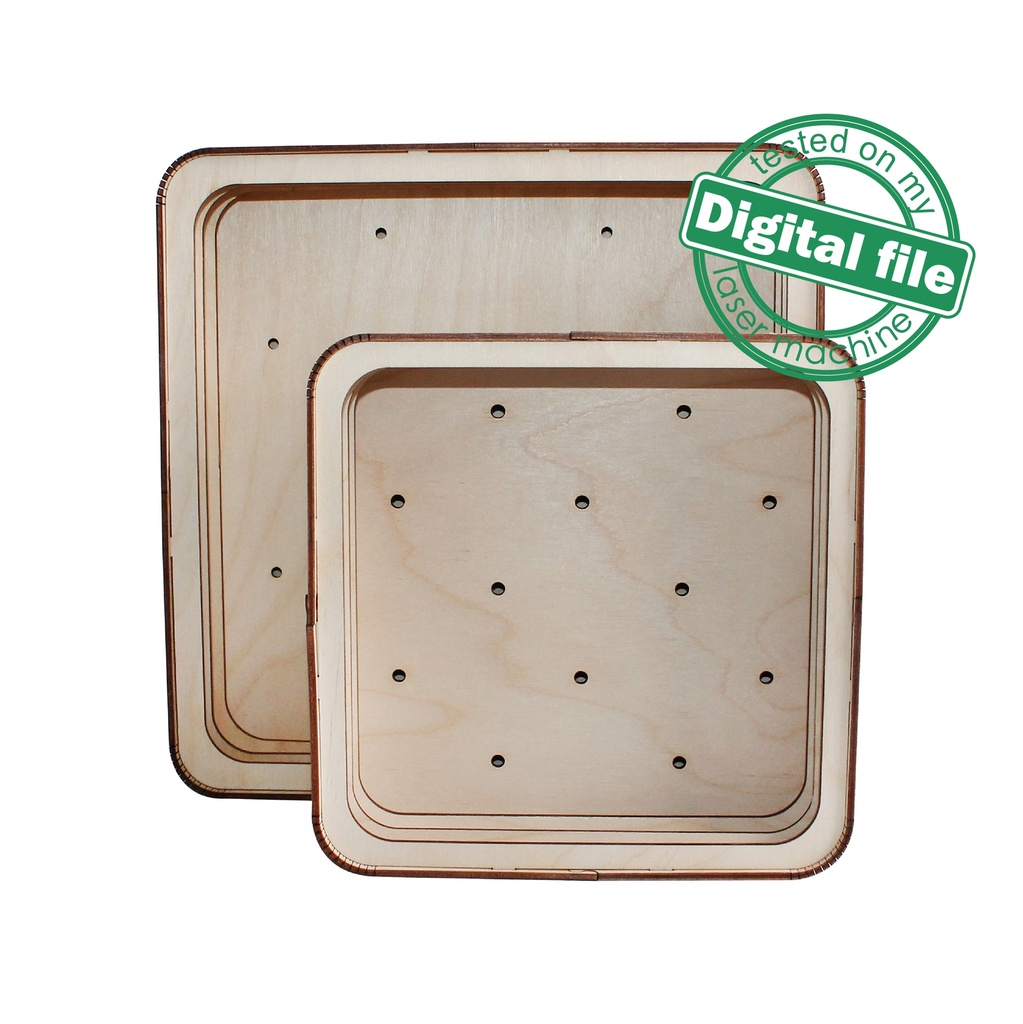 DIY Lightbox, Shadow Box, Two different sizes DXF, SVG files for laser, Template, Glowforge, Material thickness 1/8 inch (3.2 mm)